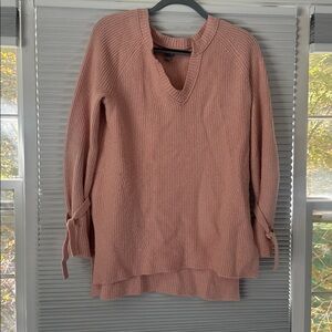 Aerie Blush Pink Ribbed V-Neck Sweater